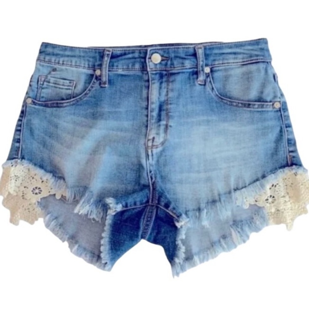 Mossimo Denim Shorts with Lace Trim Sz 12/31